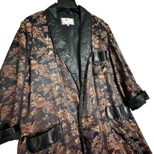 Vintage Solz Squirrel Black Gold Red Smoking Jacket Japanese Jaquard Size 44
